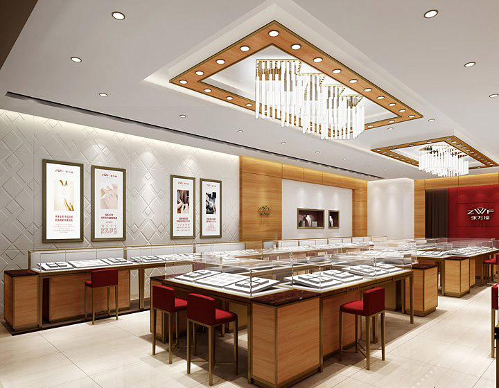 珠宝展柜定做有不同的喷漆方法是价格不同的原因(图1)